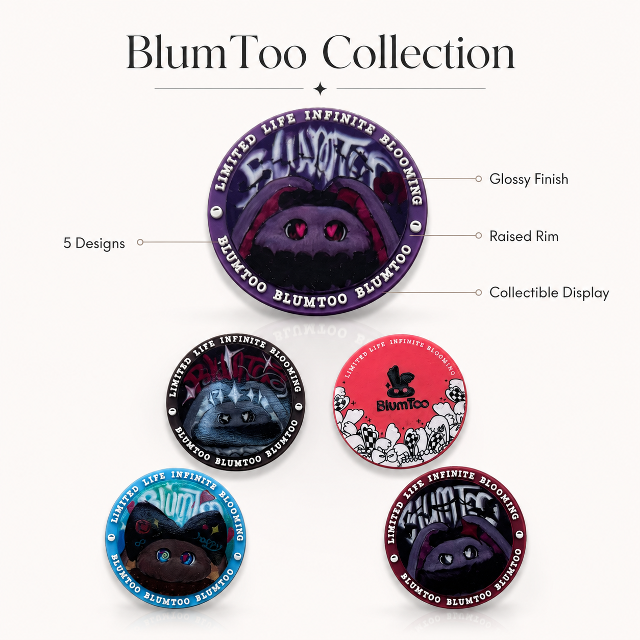 Blumtoo Gothic Bunny PVC Coaster Set of 5 gift accessory image