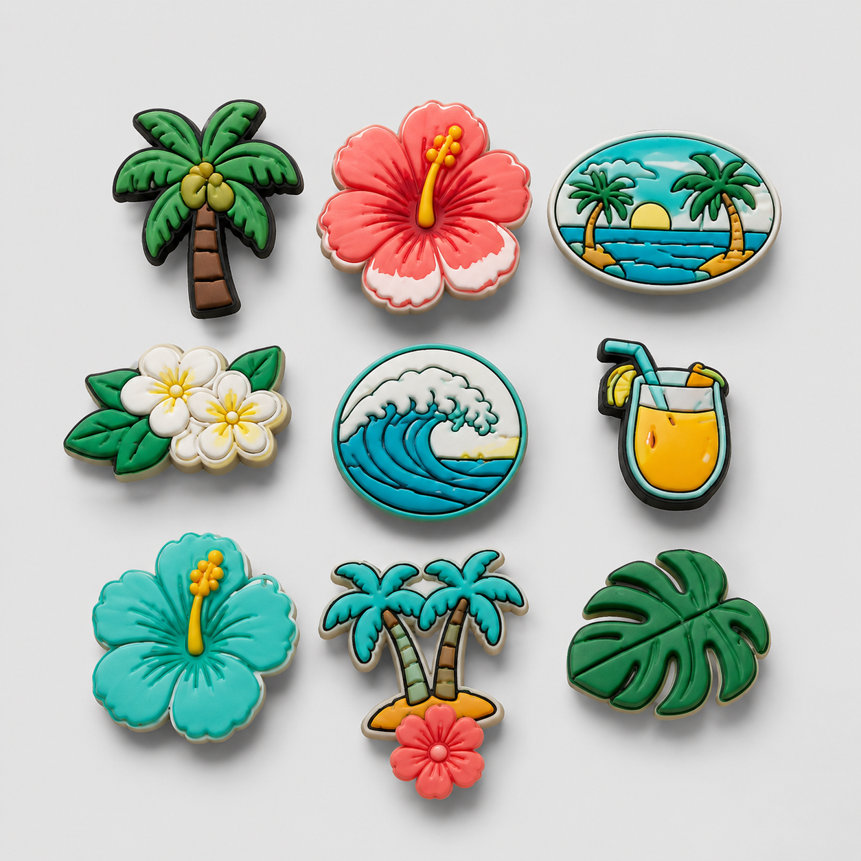 Colorful cartoon PVC shoe charms for foam clogs