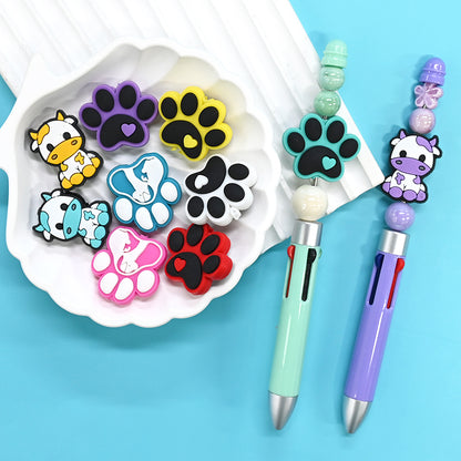 Xiaoyeah Cute Cow Silicone Focal Beads Bulk Pack ([12] Pcs) | DIY Supplies main product image for DIY pens and crafts
