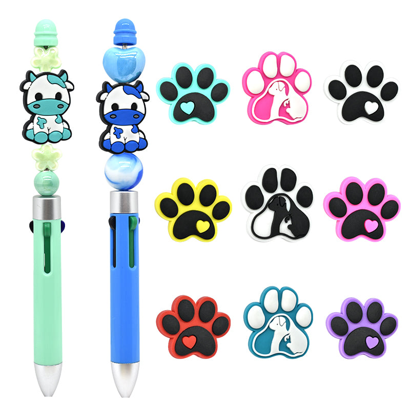 Xiaoyeah Cute Cow Silicone Focal Beads Bulk Pack ([12] Pcs) | DIY Supplies lifestyle product image for DIY pens and crafts