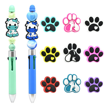 Xiaoyeah Cute Cow Silicone Focal Beads Bulk Pack ([12] Pcs) | DIY Supplies lifestyle product image for DIY pens and crafts