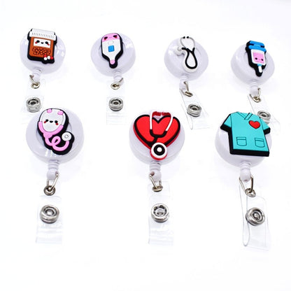 Xiaoyeah Cute Medical Badge Reel Set ([7] Pcs) | 360° Rotatable Clips Bulk Pack packaging or gift image for badges and lanyards