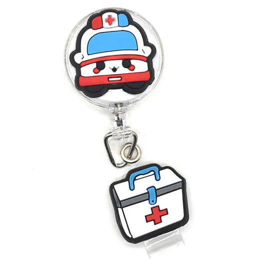 Xiaoyeah Cute Medical Badge Reel Set ([7] Pcs) | 360° Rotatable Clips Bulk Pack