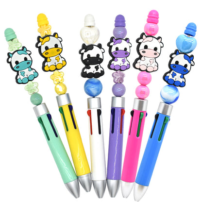 Xiaoyeah Cute Cow Silicone Focal Beads Bulk Pack ([12] Pcs) | DIY Supplies packaging or gift image for DIY pens and crafts