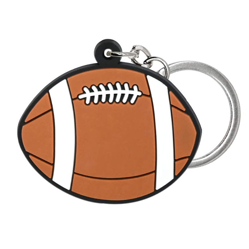 Cute Sports Theme PVC Keychains Set of [9] | Gym Bag Charms Bulk Gifts - lifestyle usage image for Shopify ecommerce listing
