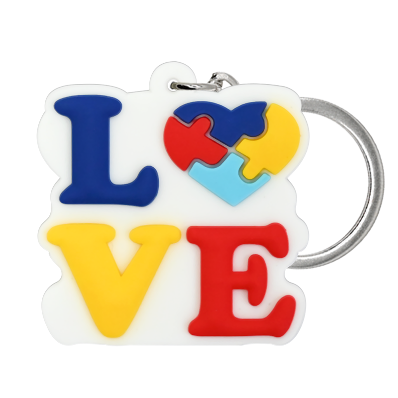 Colorful Autism Awareness Charms Bulk Pack ([8] Pcs) | Soft Rubber Keychains