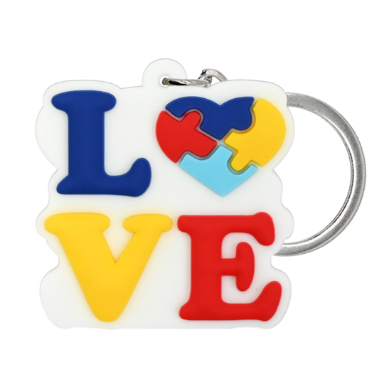 Colorful Autism Awareness Charms Bulk Pack ([8] Pcs) | Soft Rubber Keychains main product image for bags and keys