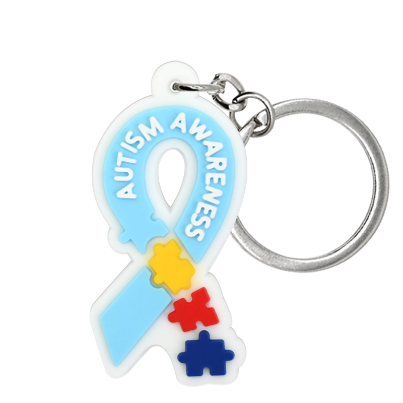 Colorful Autism Awareness Charms Bulk Pack ([8] Pcs) | Soft Rubber Keychains