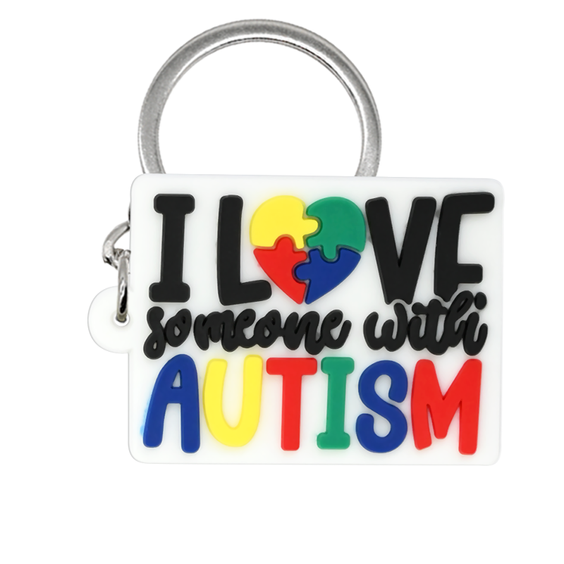 Colorful Autism Awareness Charms Bulk Pack ([8] Pcs) | Soft Rubber Keychains
