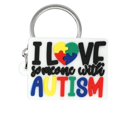 Colorful Autism Awareness Charms Bulk Pack ([8] Pcs) | Soft Rubber Keychains packaging or gift image for bags and keys