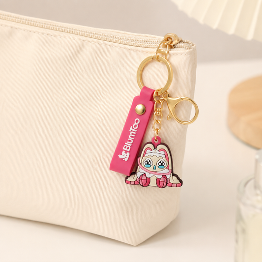 Blumtoo Pink Bunny PVC Keychain with Wrist Strap main product image