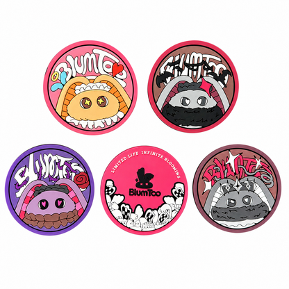 Blumtoo Colorful Bunny PVC Coaster Set of 5 coaster set detail image