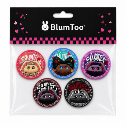 Blumtoo Gothic Bunny PVC fridge magnets set of five