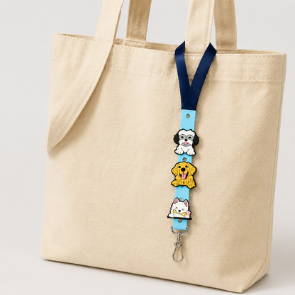 Cute Dog PVC Charm Lanyard