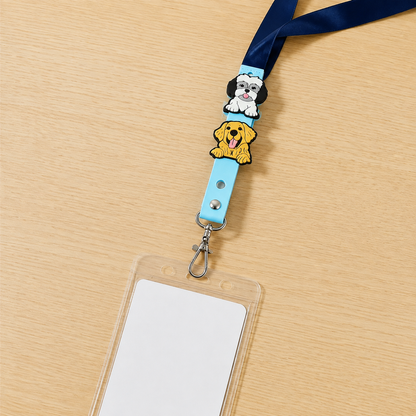 Cute Dog PVC Charm Lanyard