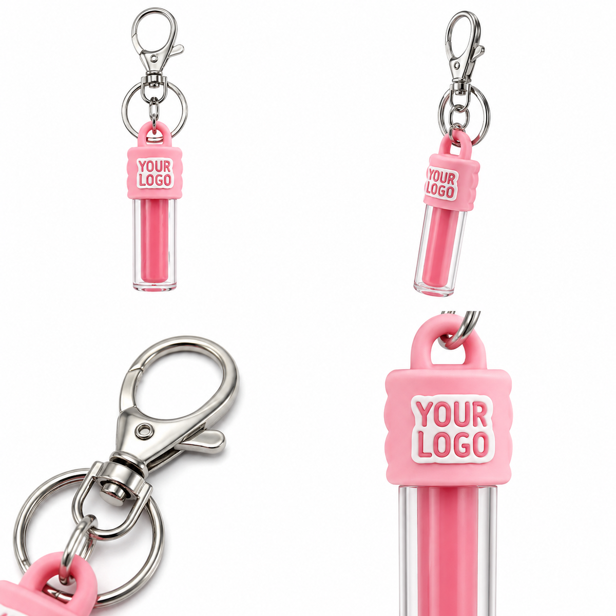 Silicone Anti-Dust Lip Gloss Cap Keychain