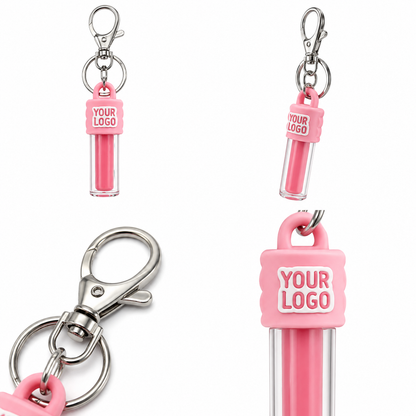 Silicone Anti-Dust Lip Gloss Cap Keychain