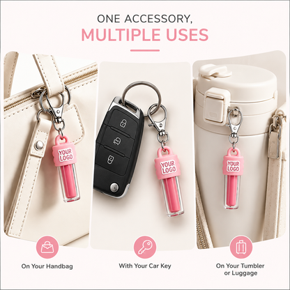 Silicone Anti-Dust Lip Gloss Cap Keychain