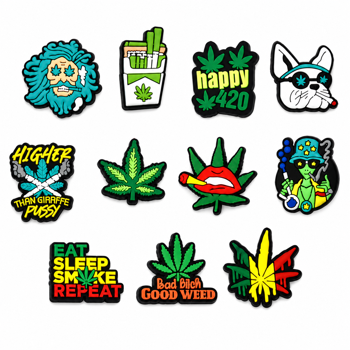 Green Weeds Plant PVC Shoe Charms for Clogs