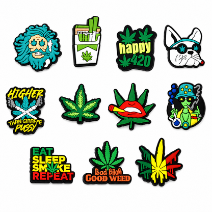 Green Weeds Plant PVC Shoe Charms for Clogs