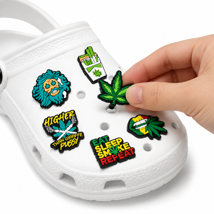 Green Weeds Plant PVC Shoe Charms for Clogs