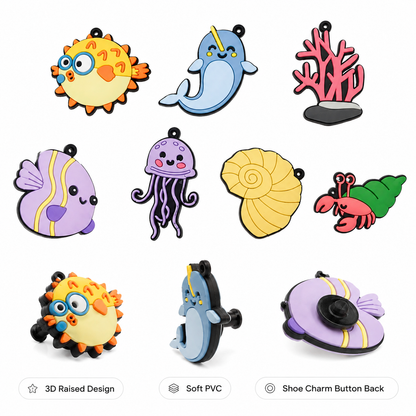 Cute Marine Animal PVC Shoe Charm
