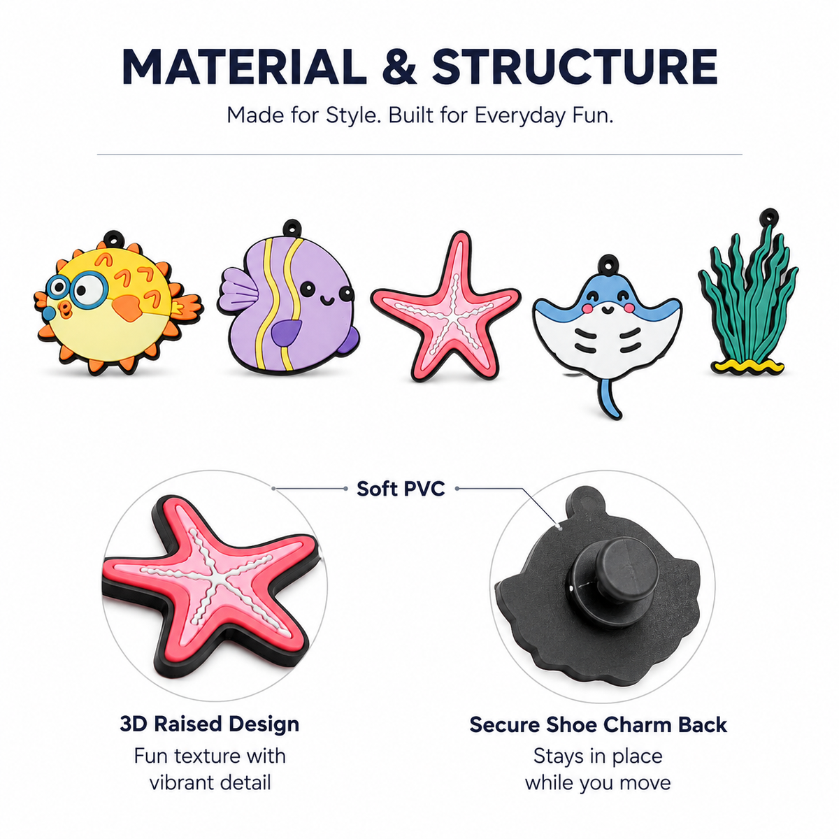 Cute Marine Animal PVC Shoe Charm