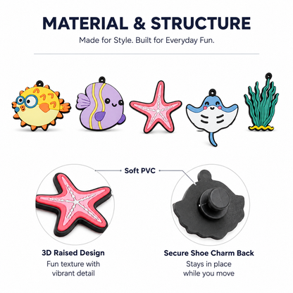 Cute Marine Animal PVC Shoe Charm