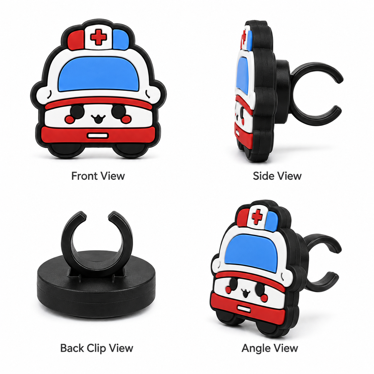 Cartoon Virus & Bacteria PVC Stethoscope Charm