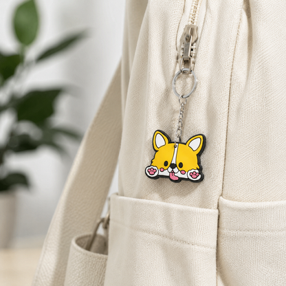 Cute Corgi 2D PVC Keychain