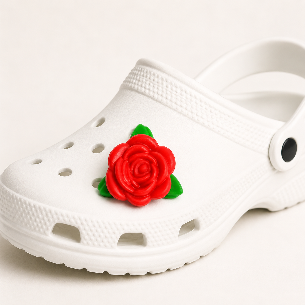 Red Rose PVC Shoe Charm for Foam Clogs