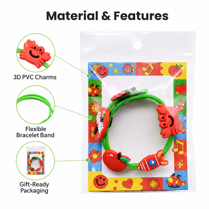 Adjustable Soft PVC Wristband Charms