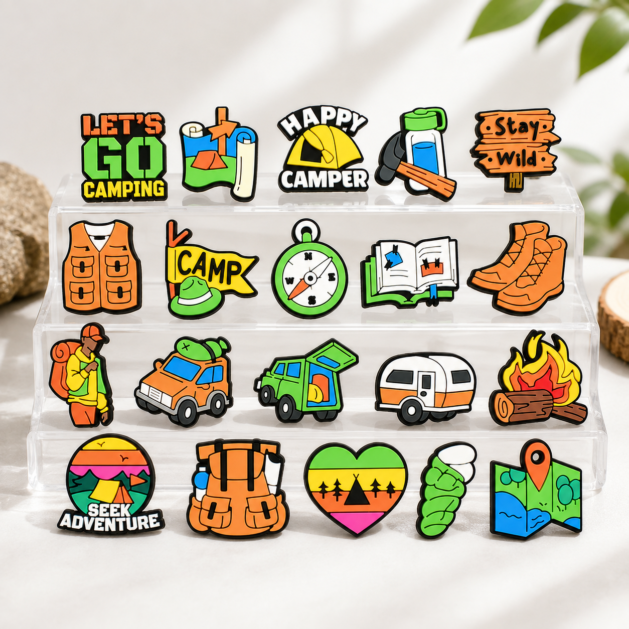 Camping Theme PVC Shoe Charms Set for Foam Clogs