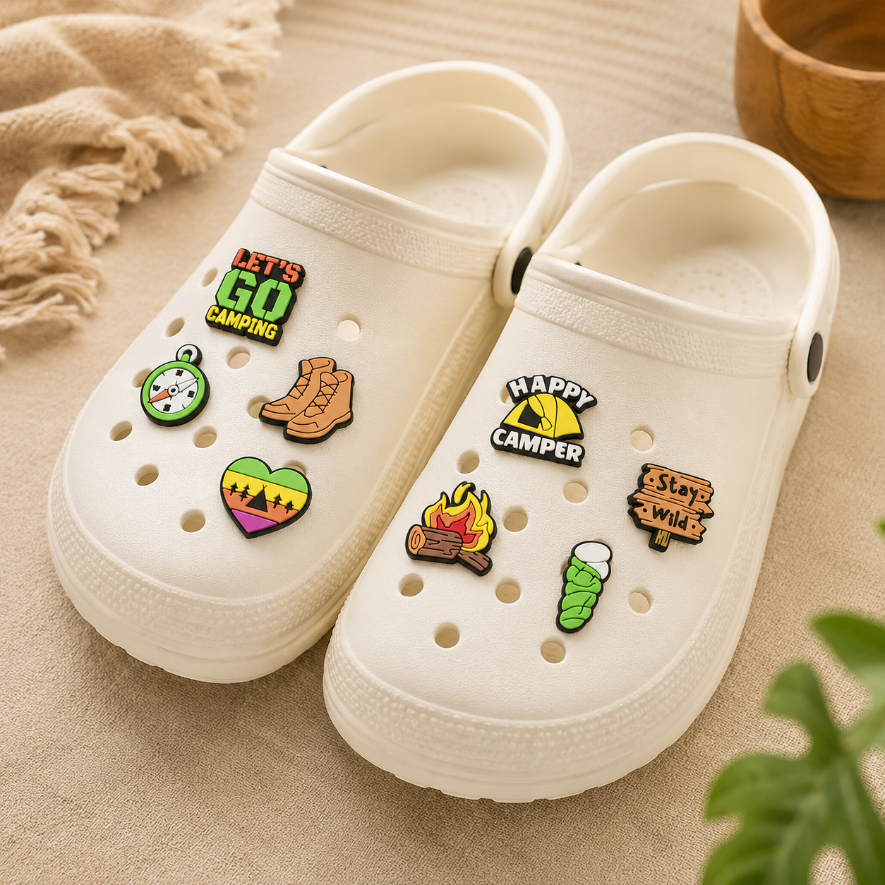 Camping Theme PVC Shoe Charms Set for Foam Clogs