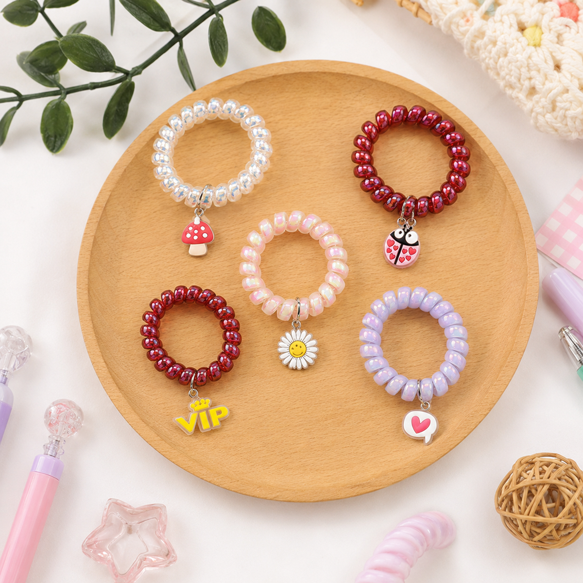 Colorful Butterfly PVC Hair Tie Charm