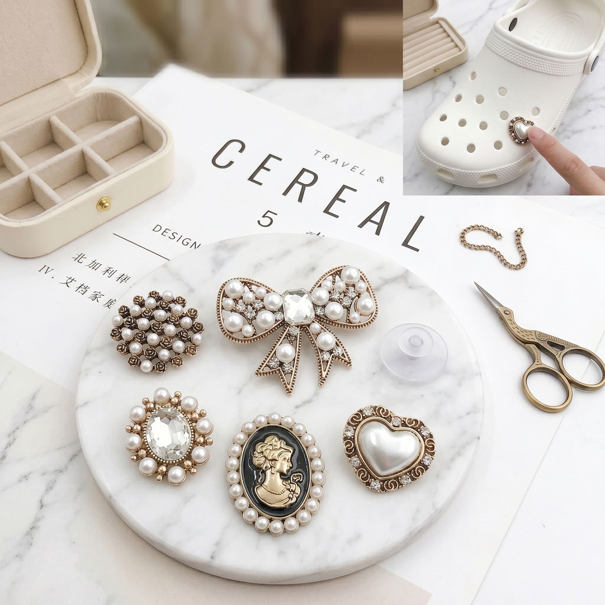 Rhinestone Metal Shoe Charms Set for Clog Shoes main product image for clog shoes