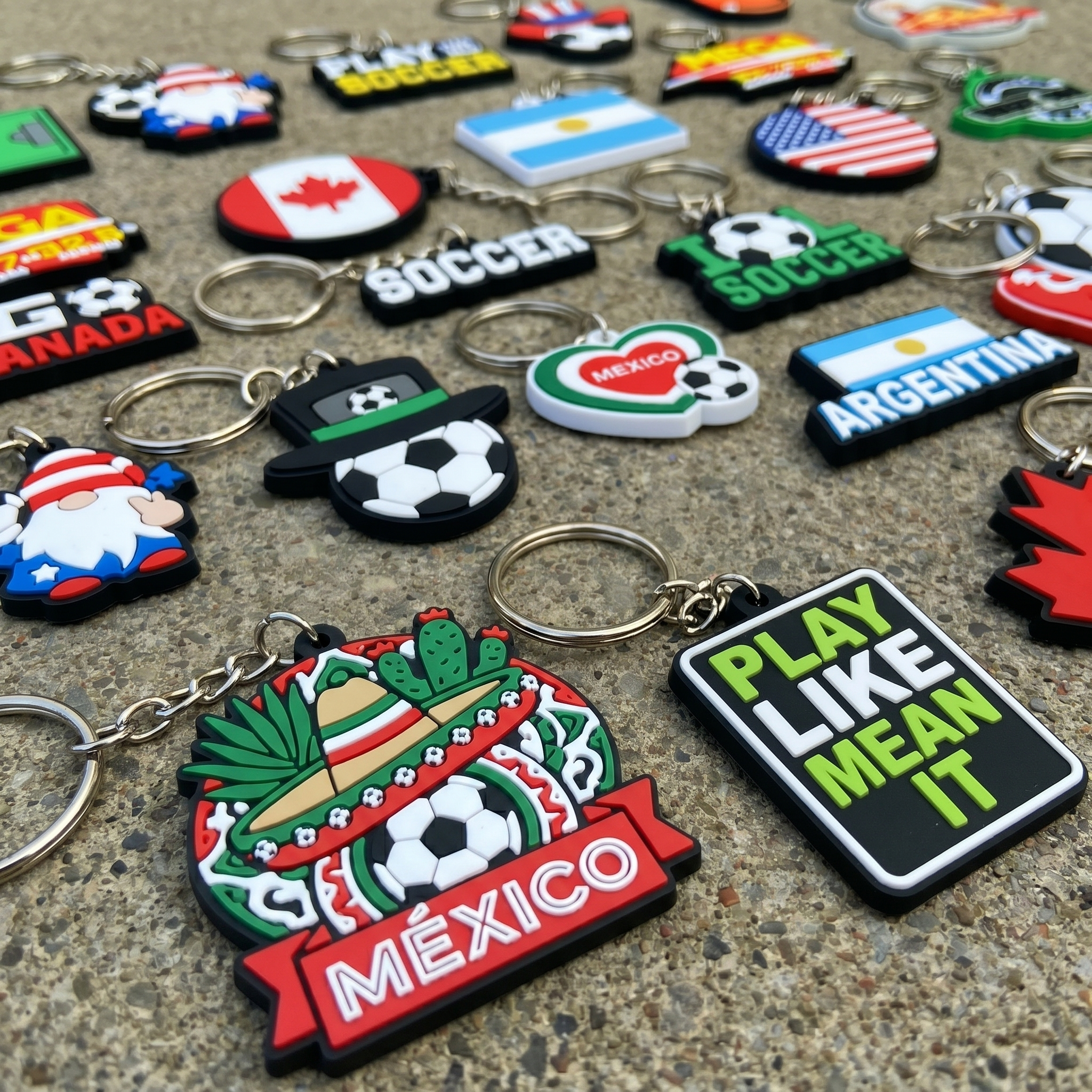 Custom 3D Die-Cut Rubber Keychains