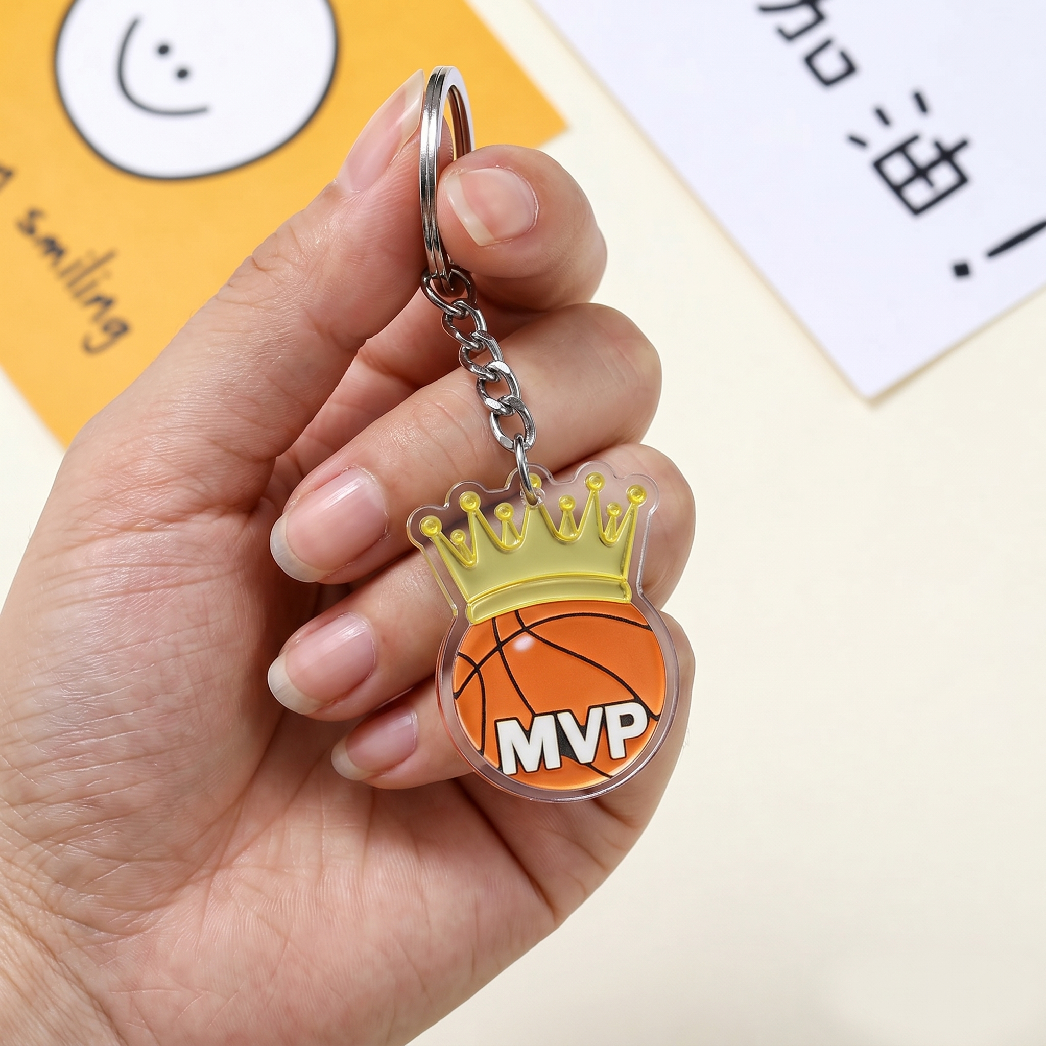 Clear Acrylic Basketball Keyrings Set of [18] | Sports Theme Gifts Bulk