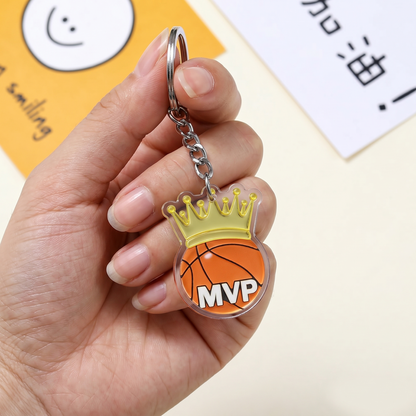 Clear Acrylic Basketball Keyrings Set of [18] | Sports Theme Gifts Bulk packaging or gift image for bags and keys