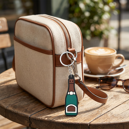 Cute 3D Bottle Keychains Set for Backpacks ([8] Pcs) | Ready to Ship Bundle style reference image for bags and keys