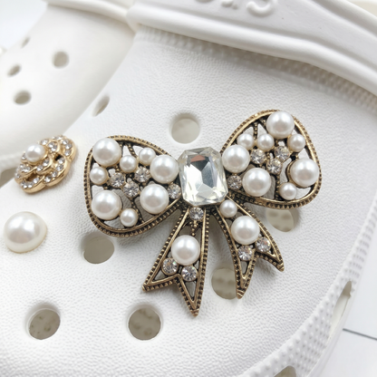Rhinestone Metal Shoe Charms Set for Clog Shoes size or group view for clog shoes
