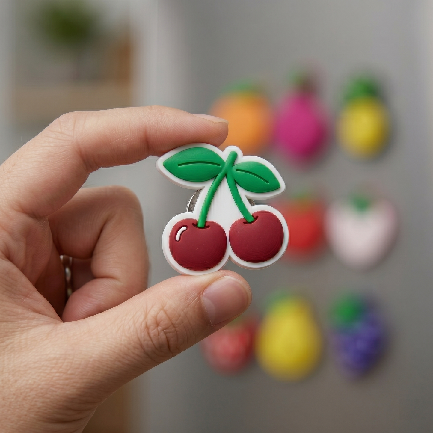 Xiaoyeah Cute Fruit PVC Fridge Magnets ([12] Pcs Set) | 3D Kitchen Decor close-up detail image for fridge decor