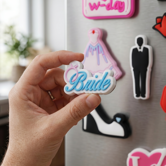 Xiaoyeah Wedding Theme PVC Fridge Magnets Set of [13] | Bridal Shower Decor