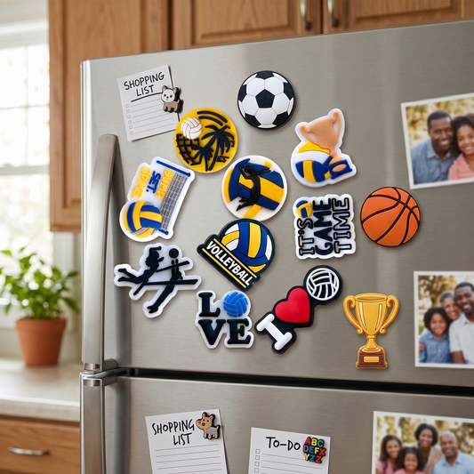 Xiaoyeah Volleyball PVC Fridge Magnets Bundle of [9] | 3D Sports Team Decor