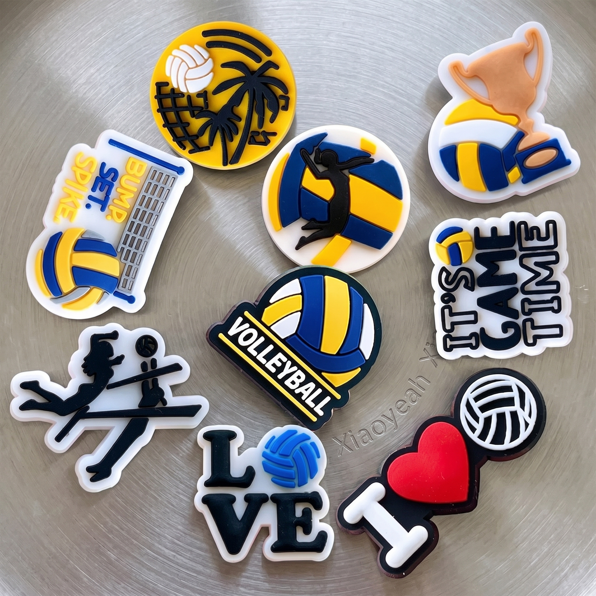 Xiaoyeah Volleyball PVC Fridge Magnets Bundle of [9] | 3D Sports Team Decor size or group view for fridge decor