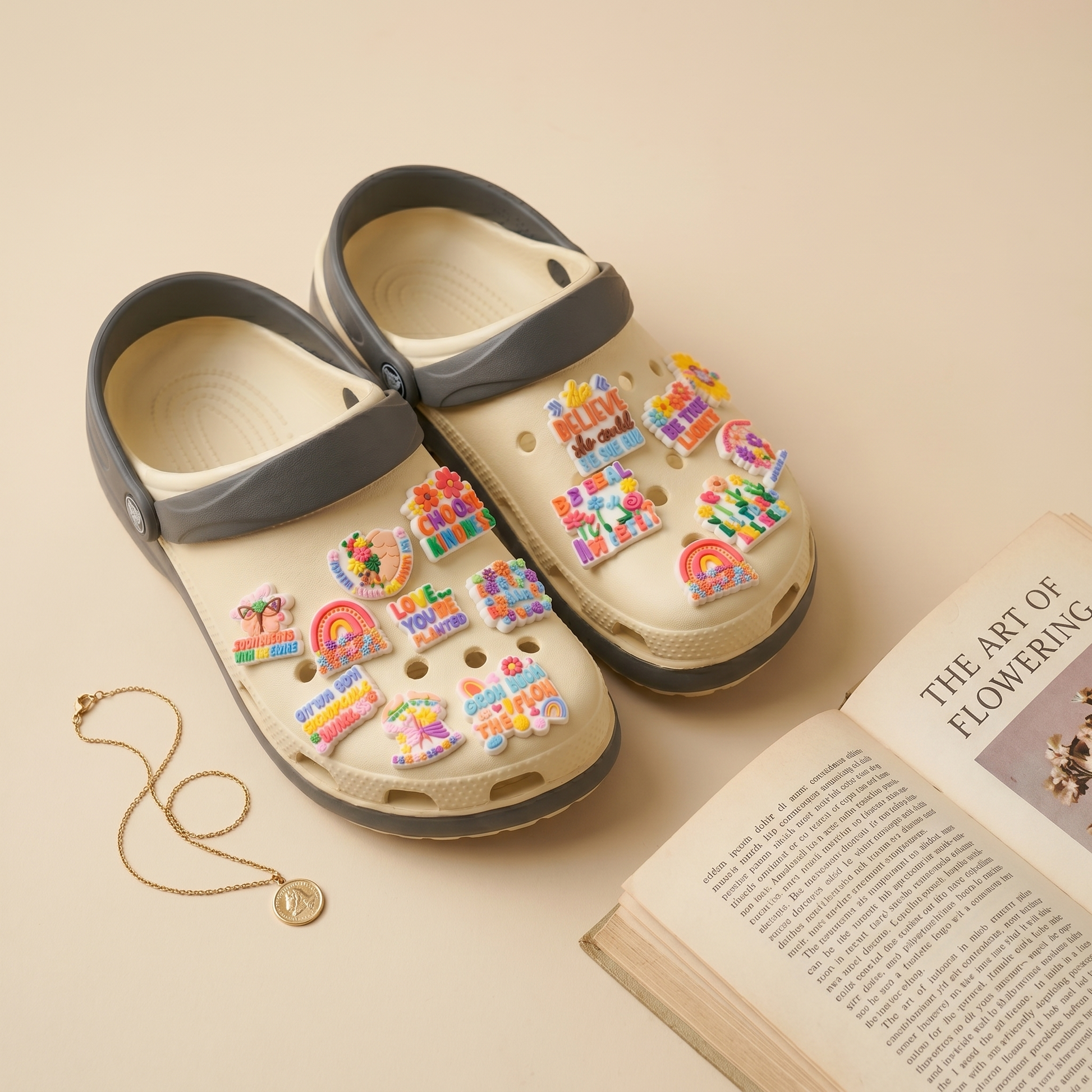 Motivational Letter PVC Shoe Charms Set for Clog Shoes main product image for clog shoes