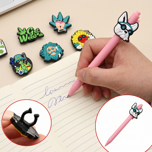 Kawaii Cartoon Pencil Toppers Bulk Set ([13] Pieces) | Durable Soft Rubber Pen Accessories