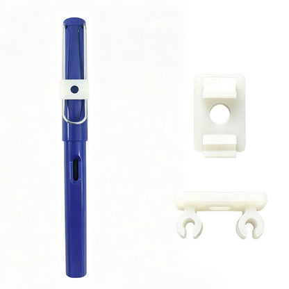 White pen clip charm accessory with a blue pen