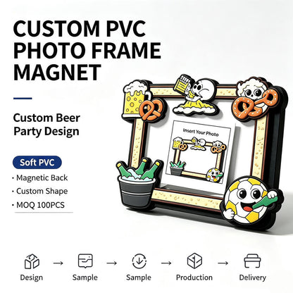 Party-themed soft PVC magnetic photo frame