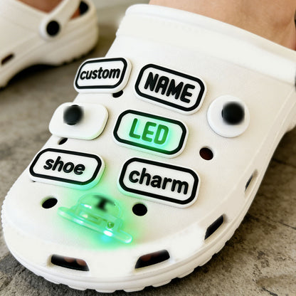 Custom LED Light-up PVC Clog Charms lifestyle product image for clog shoes